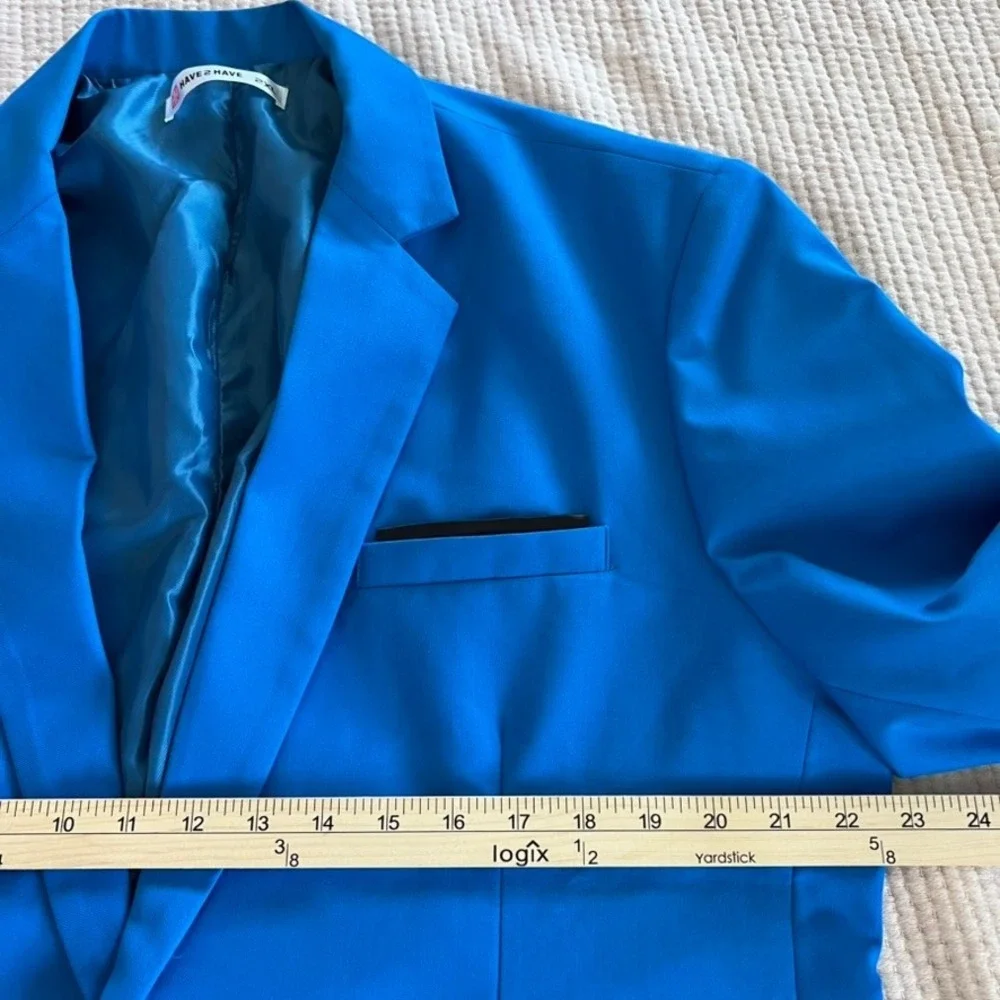 HAVE 2 HAVE Blazer Mens 2XL Cobalt‎ Blue Single Button Notch Lapel Sport Coat